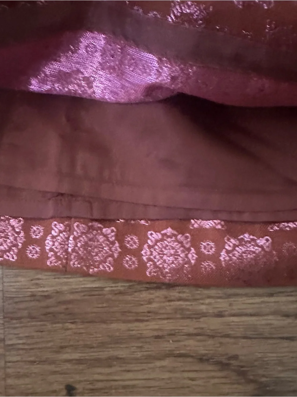 J. Crew Collection Rust Pink metallic Patterned A-Line mini lined Skirt size 2
